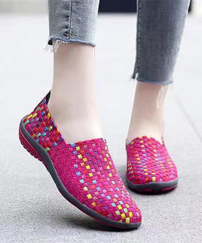 Knit Fabric Black Diy Soft Splicing Flats Shoes Soolinen Shoes-20251