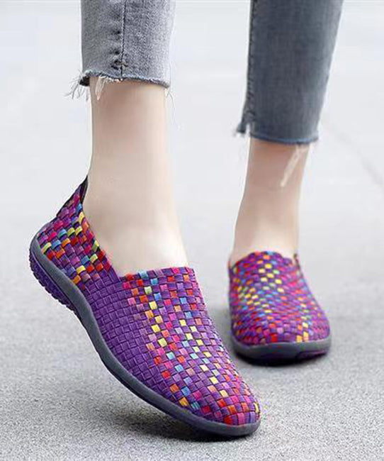 Knit Fabric Black Diy Soft Splicing Flats Shoes Soolinen Shoes-20251