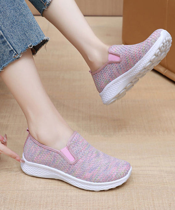 Knit Fabric Flat Shoes for Fine Print Flat Shoes
