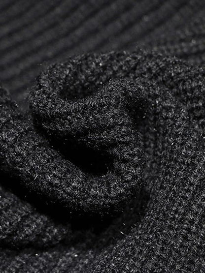 Knitted Black Sweater Dress Outfit Diy O Neck Tassel Mujer Sweater Dress
