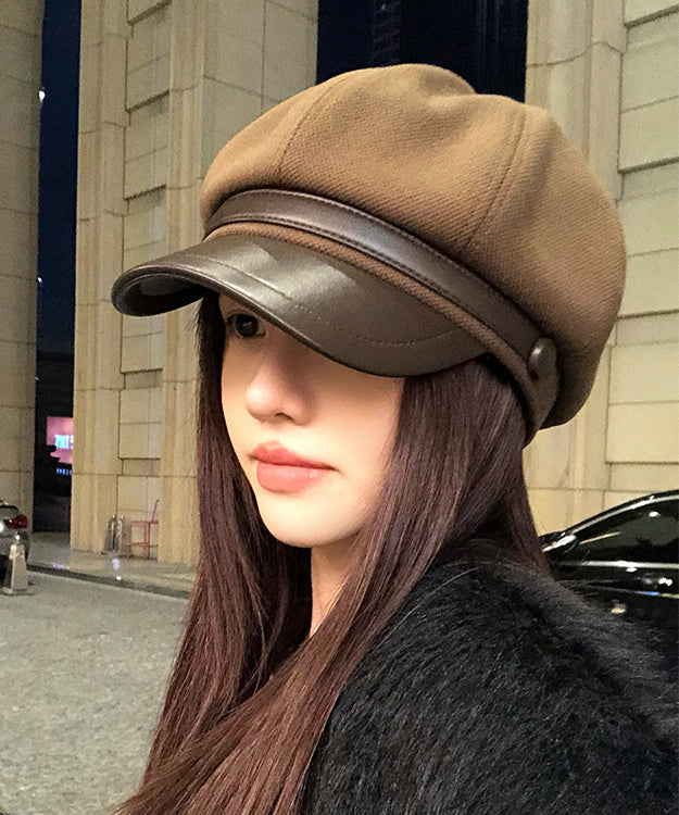 Korean Autumn and Winter Coffee Woolen Painter Hat