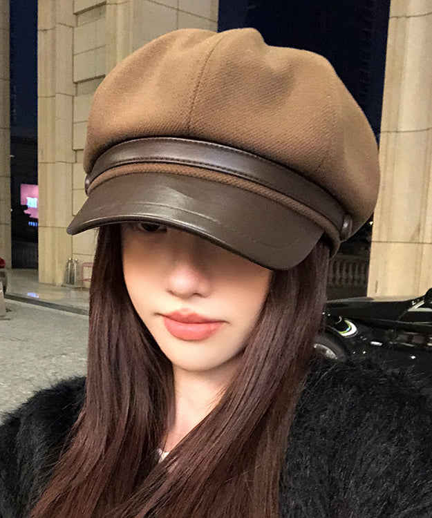 Korean Autumn and Winter Coffee Woolen Painter Hat