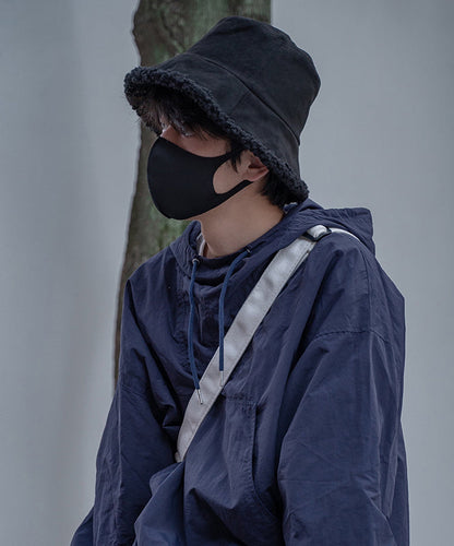 Korean Version Caramel Suede Fuzzy Wool Lined Bucket Hat