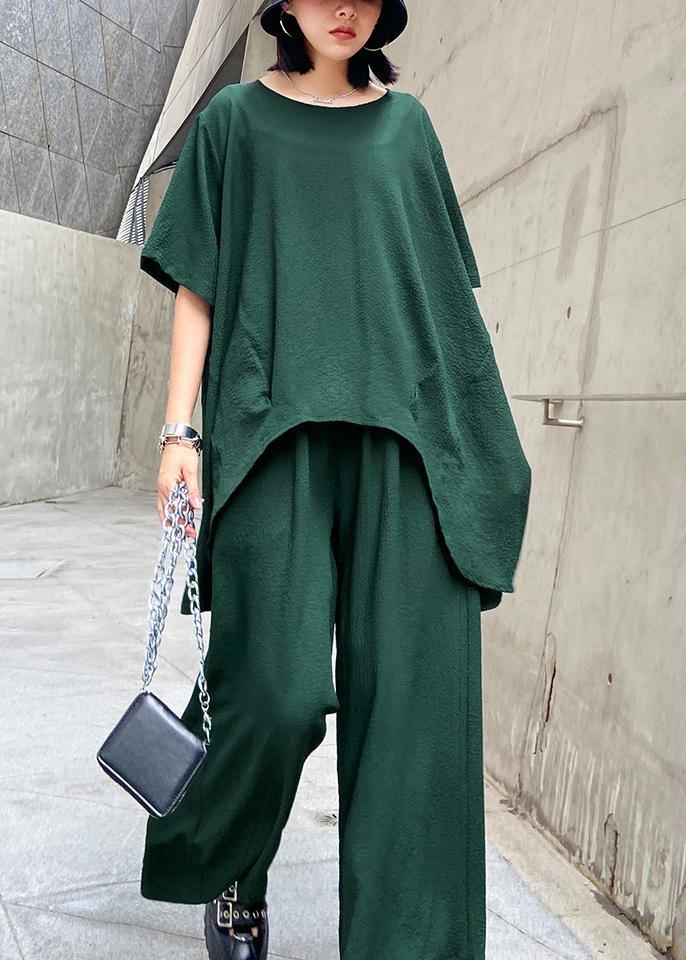 Large Size Light and Mature Temperament T-shirt, Wide-leg Pants Two-piece Suit, Young Age Suit