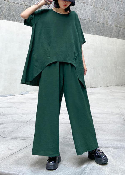 Large Size Light and Mature Temperament T-shirt, Wide-leg Pants Two-piece Suit, Young Age Suit