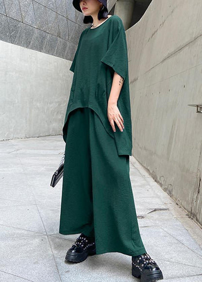 Large Size Light and Mature Temperament T-shirt, Wide-leg Pants Two-piece Suit, Young Age Suit