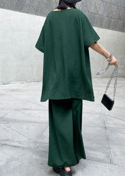Large Size Light and Mature Temperament T-shirt, Wide-leg Pants Two-piece Suit, Young Age Suit