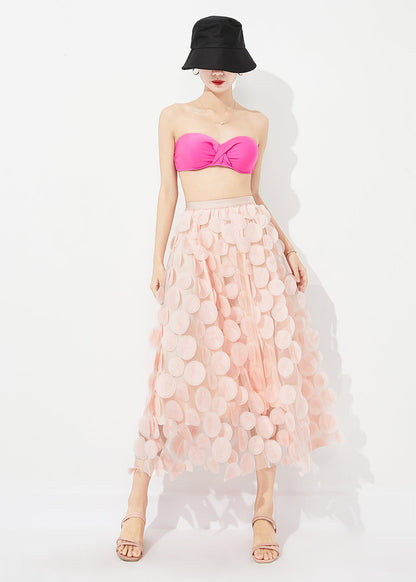 Light Pink Tulle a Line Skirt Oversized Summer