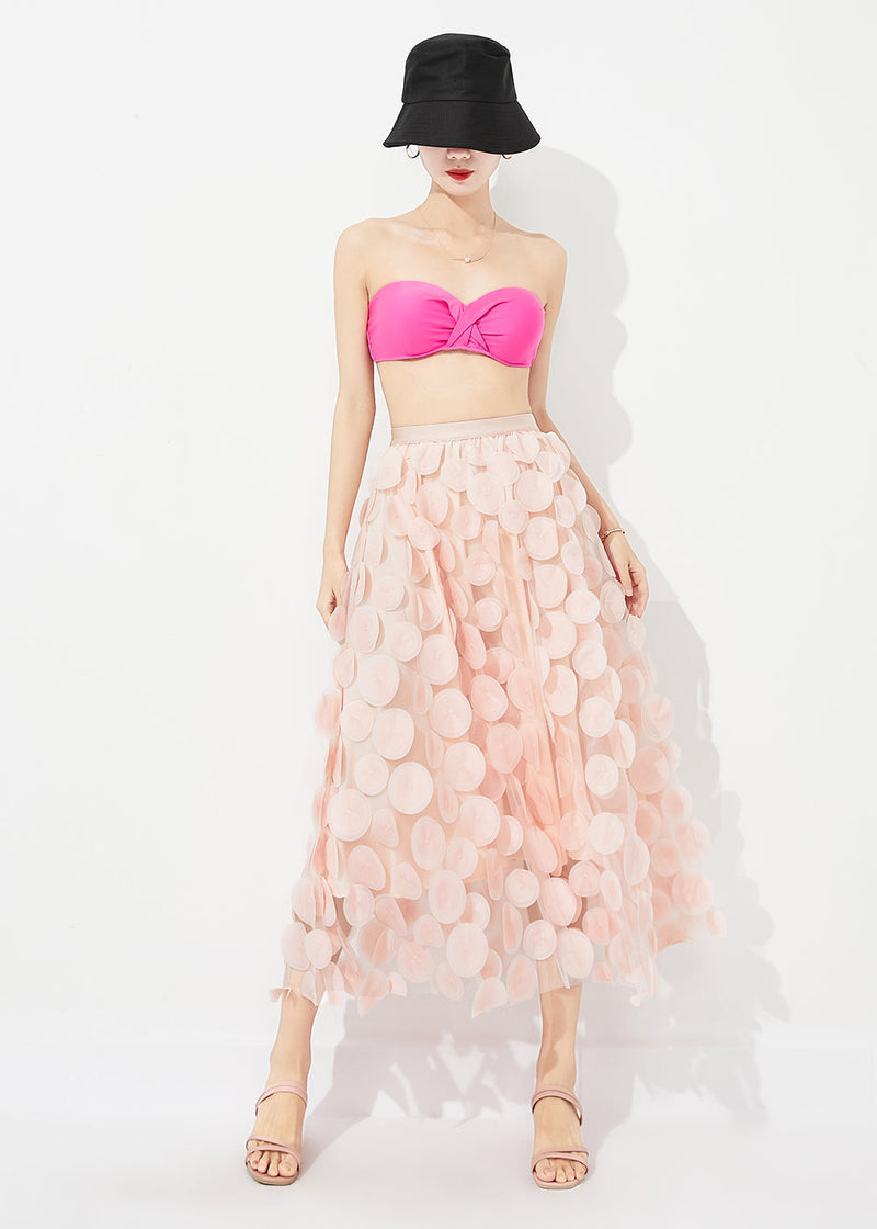Light Pink Tulle a Line Skirt Oversized Summer