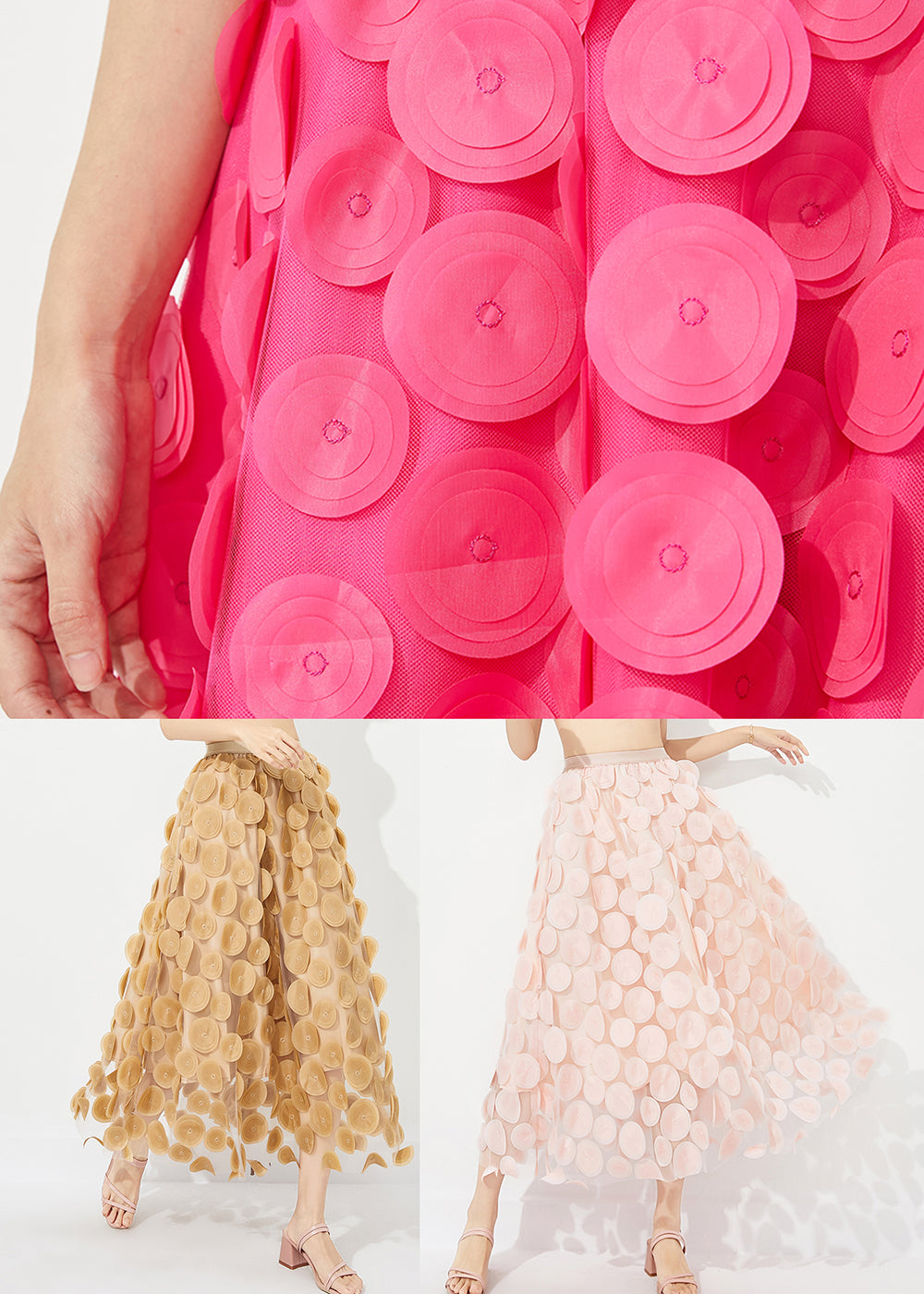 Light Pink Tulle a Line Skirt Oversized Summer