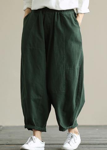Literary Loose Grey Texture Color Wild Large Size Elastic Waist Nine-point Harem Pants