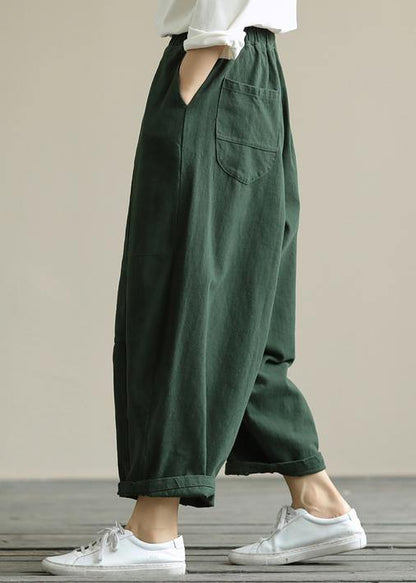 Literary Loose Grey Texture Color Wild Large Size Elastic Waist Nine-point Harem Pants