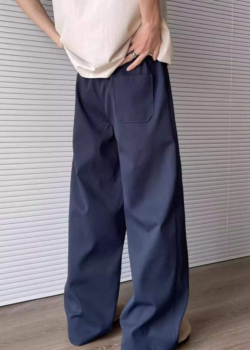 Loose Apricot Embroideried Pockets Drawstring Cotton Pants Summer
