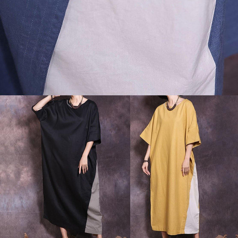Loose Batwing Sleeve Cotton Tunics Wardrobes Blackish Green Loose Dresses Summer