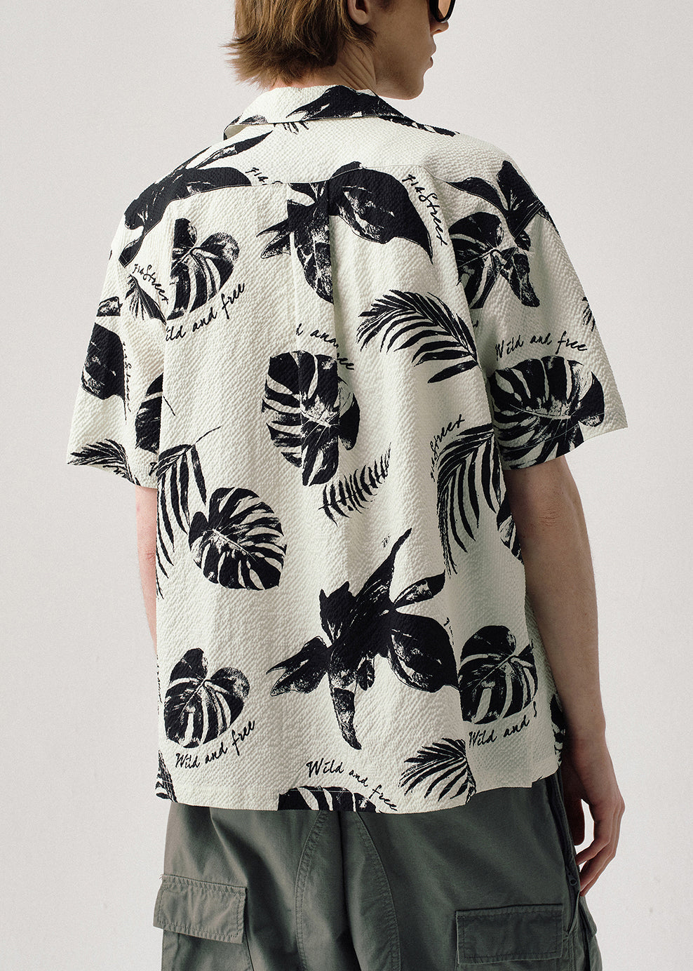 Loose Beige Peter Pan Collar Print Pockets Shirts Summer
