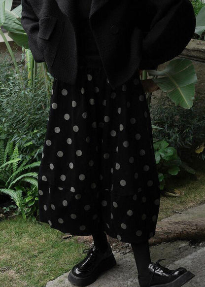 Loose Yellow Texture Elastic Waist Patchwork Corduroy Skirts Winter