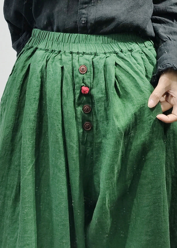 Loose Black Elastic Waist Linen Harem Pants Spring