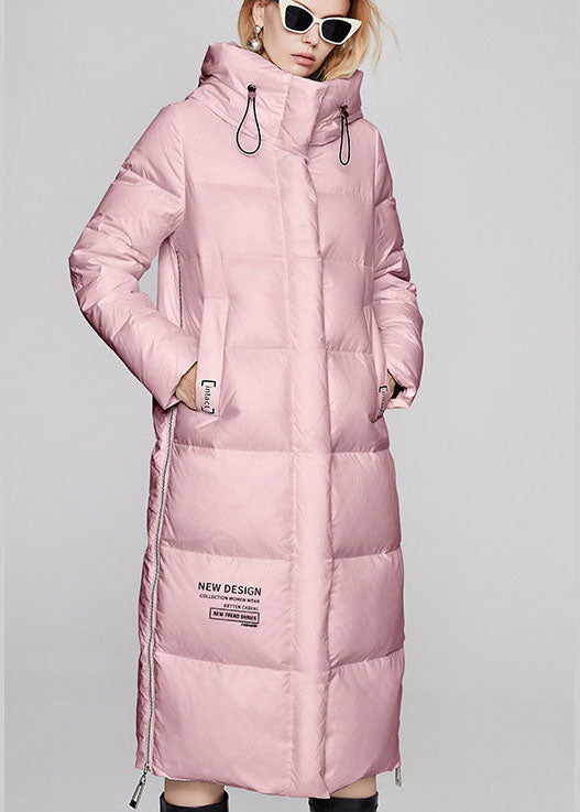 Loose Black Zippered Pockets Warm Winter Duck Down Coat