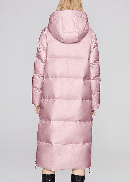 Loose Black Zippered Pockets Warm Winter Duck Down Coat