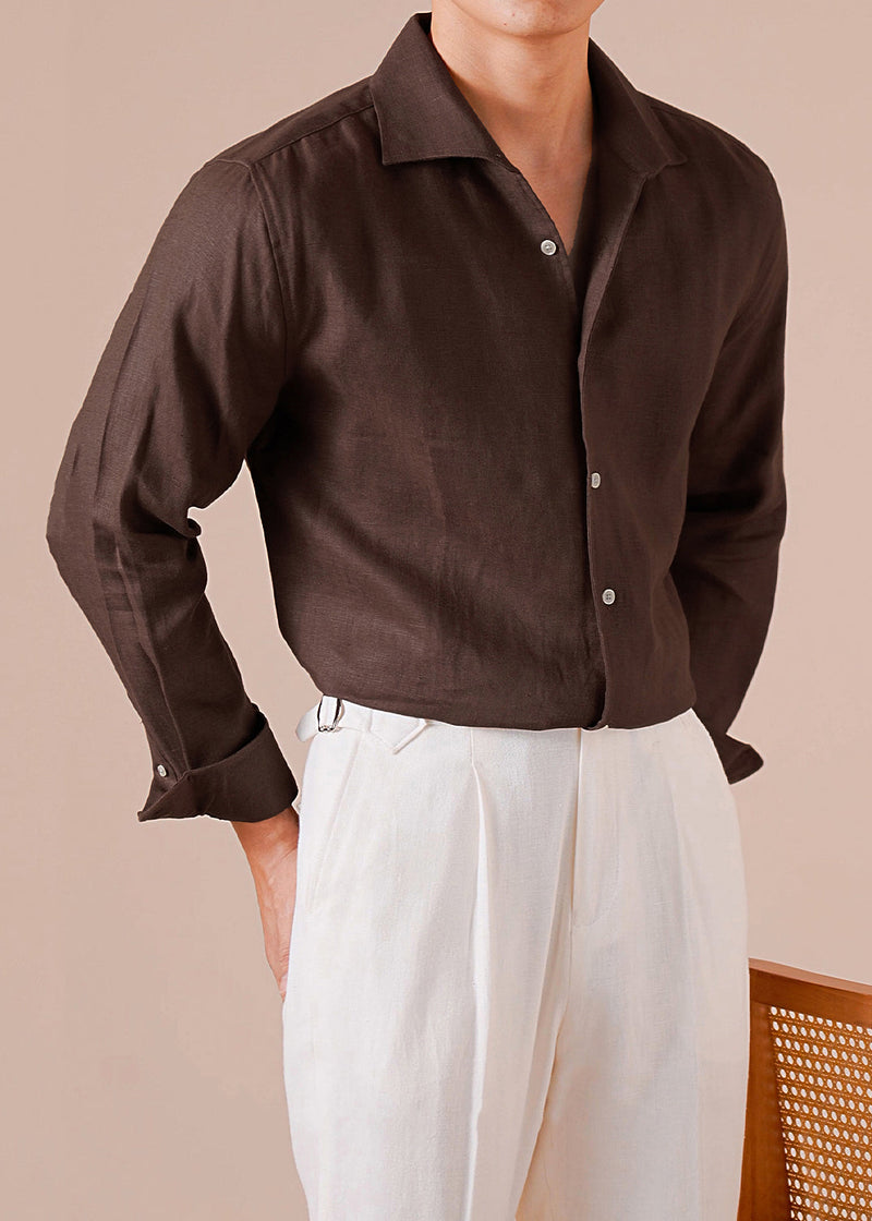 Loose Coffee Button Linen Shirts Fall