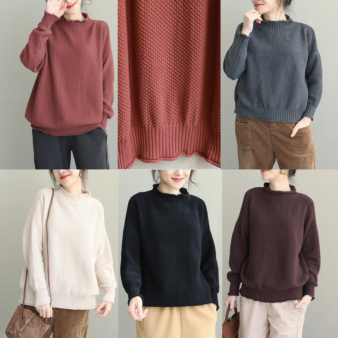Loose Cotton Sweater New Winter Tops