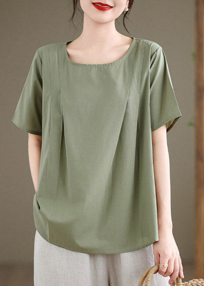 Loose Green Patchwork T Shirt Summer