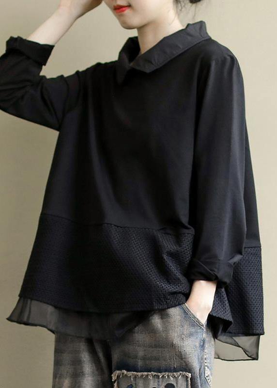 Red Tops Lapel Patchwork Clothes Pattern