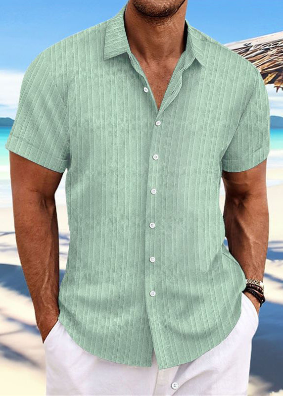 Loose Light Blue Peter Pan Collar Button Cotton Shirt Summer