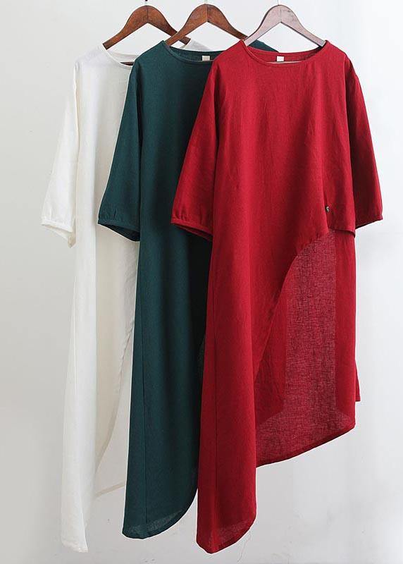 Loose O Neck Asymmetric Blouse Wardrobes White Shirts