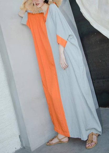 Loose Orange Summer Caftan Dress