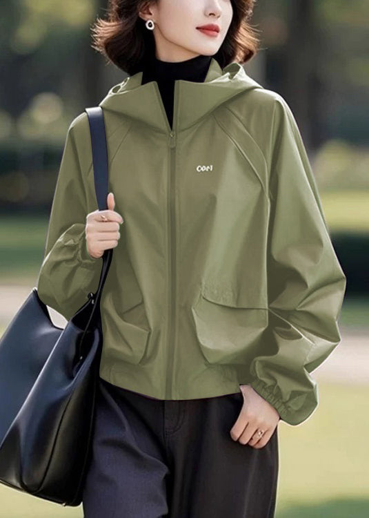 Loose Purple Hooded Zippered Cotton Coats Fall