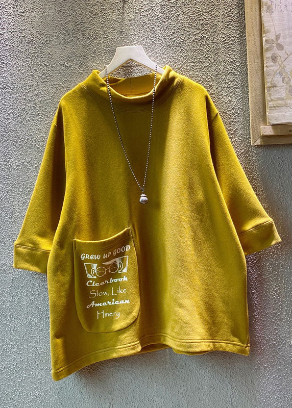 Loose Purple O-neck Graphic Pockets Sweatshirts Summer