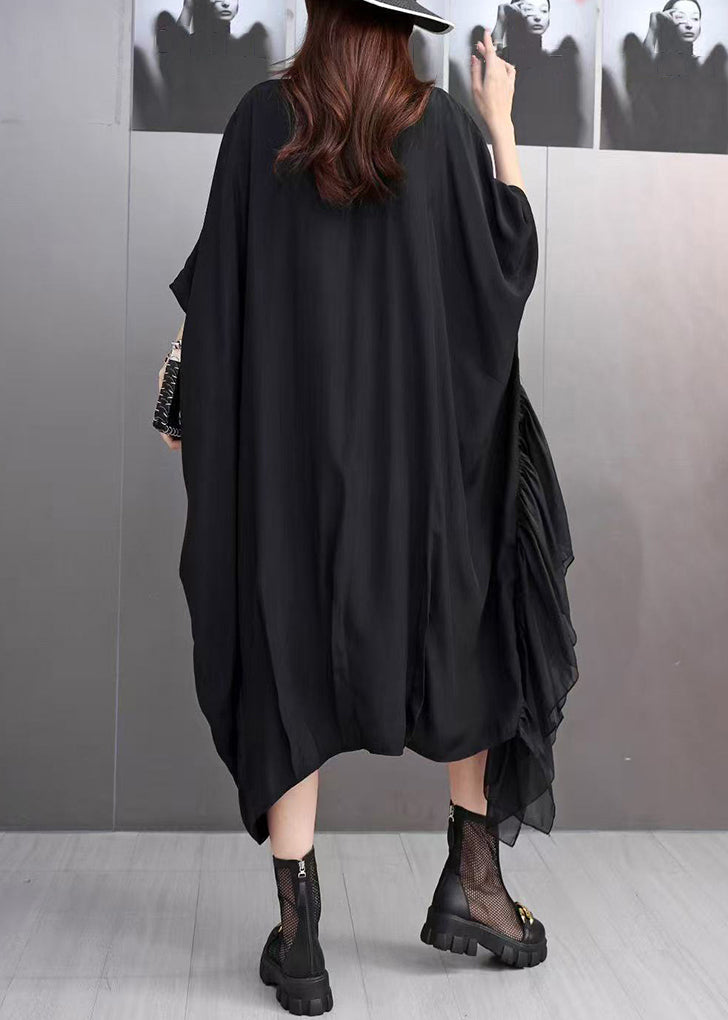 Loose White Square Collar Dress Batwing Sleeve