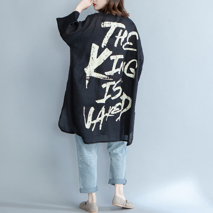 Loose Black Cotton Tunic Top Metropolitan Museum Photography Prints Loose Patchwork Dresses