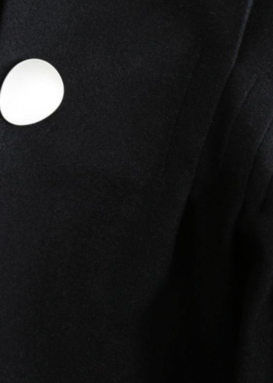 Loose Black Wool Blouse V Neck Short Asymmetric Shirt