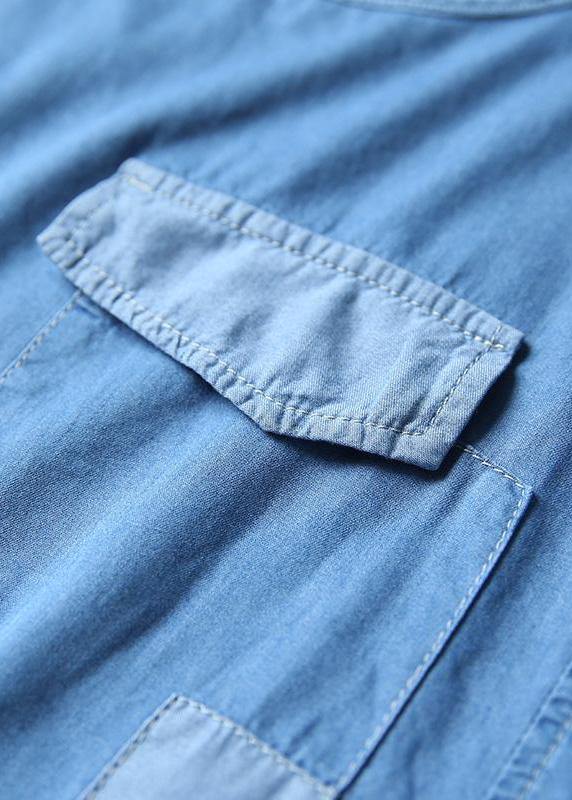Loose Cotton Clothes for Korea Blue Denim Two Piece Suit