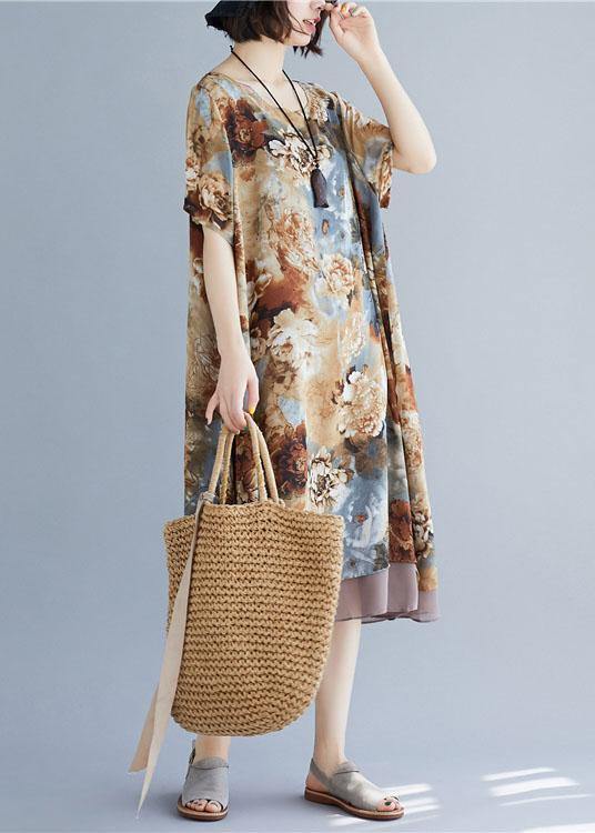 Loose Clothes O Neck Short Sleeve Loose Dress