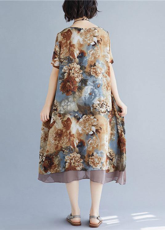 Loose Clothes O Neck Short Sleeve Loose Dress
