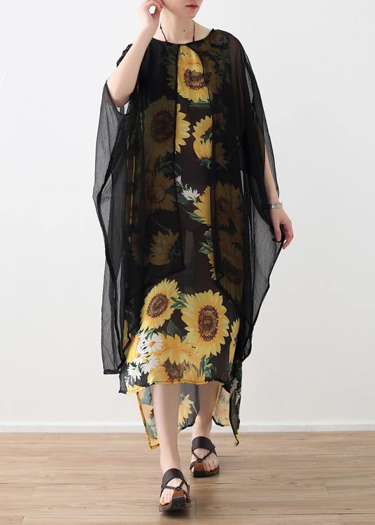 Loose Cotton Dresses False Two Pieces Long Summer Dresses