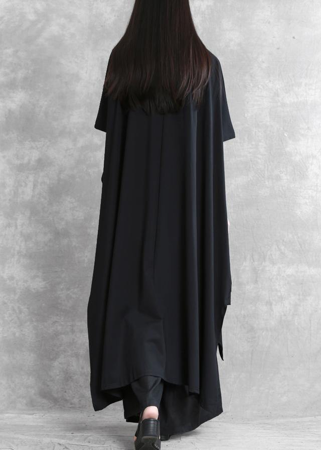 Loose Irregular Black Two-piece Personality Tops Wide-leg Pants