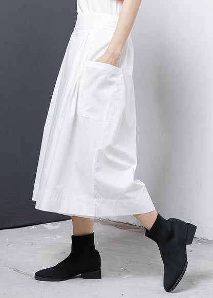 Loose Linen Clothes Pakistani Elastic Waist Wide Leg Pants