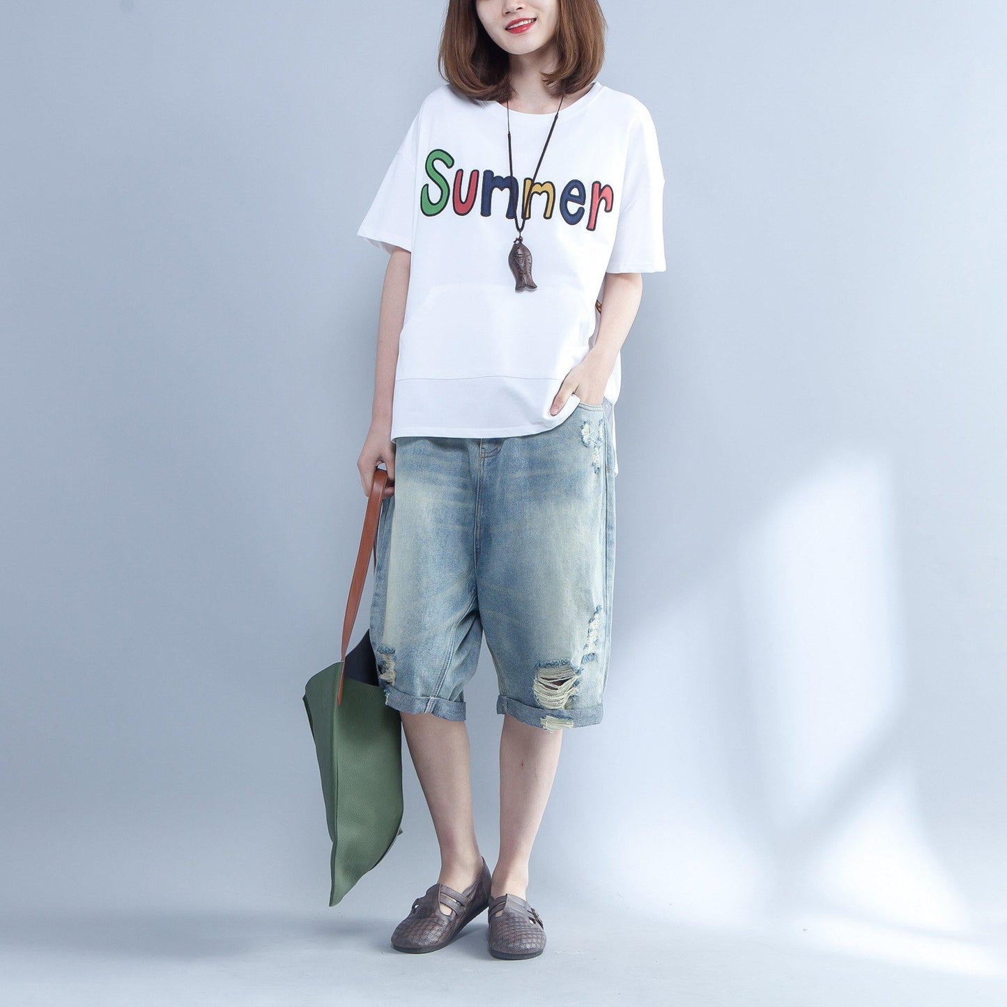 Loose O Neck Letter Cotton Shirts Ideas White Silhouette Tops