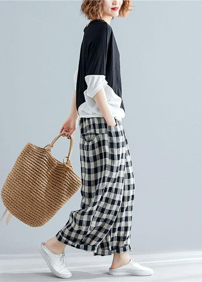 Loose Patchwork Cotton Clothes Sewing Black Shirts Summer