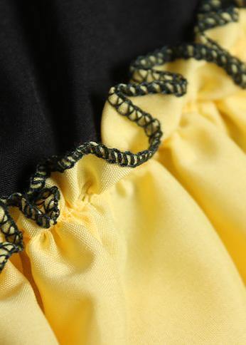 Loose Patchwork Cinched Cotton Quilting Dresses Neckline Black Dresses Summer