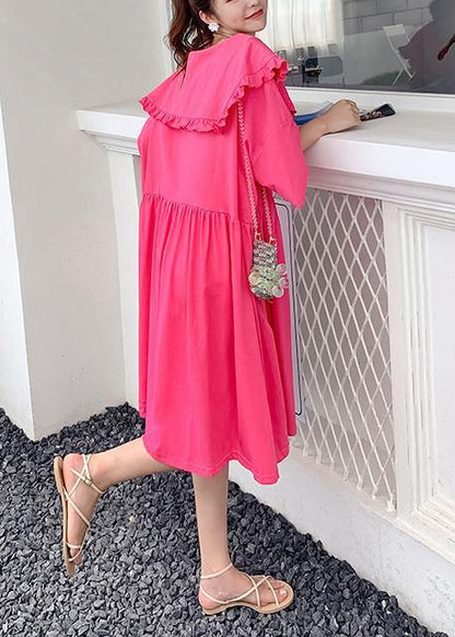 Loose Rose Letter Clothes for Ruffled Batwing Sleeve Dresses