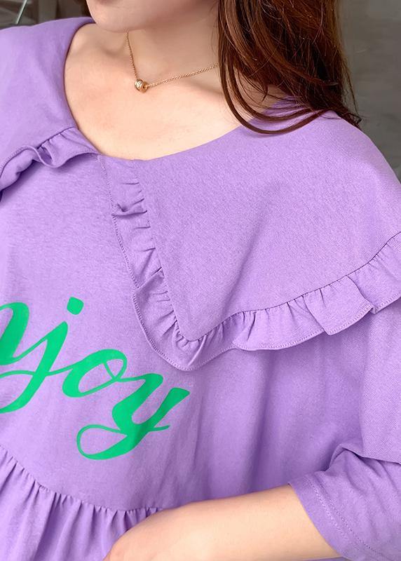 Loose Rose Letter Clothes for Ruffled Batwing Sleeve Dresses