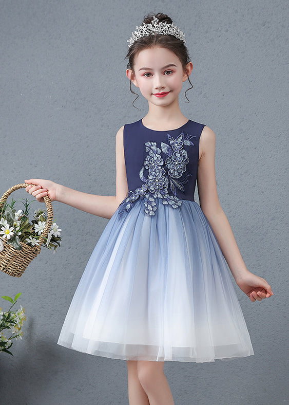 Navy Jacquard Slim Fit Tulle Baby Dress Summer