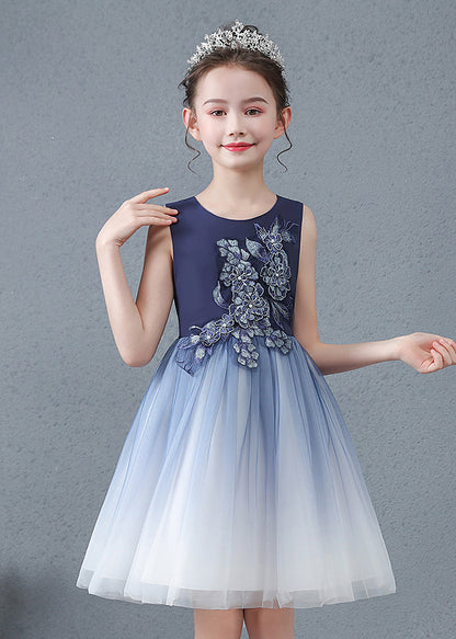 Navy Jacquard Slim Fit Tulle Baby Dress Summer