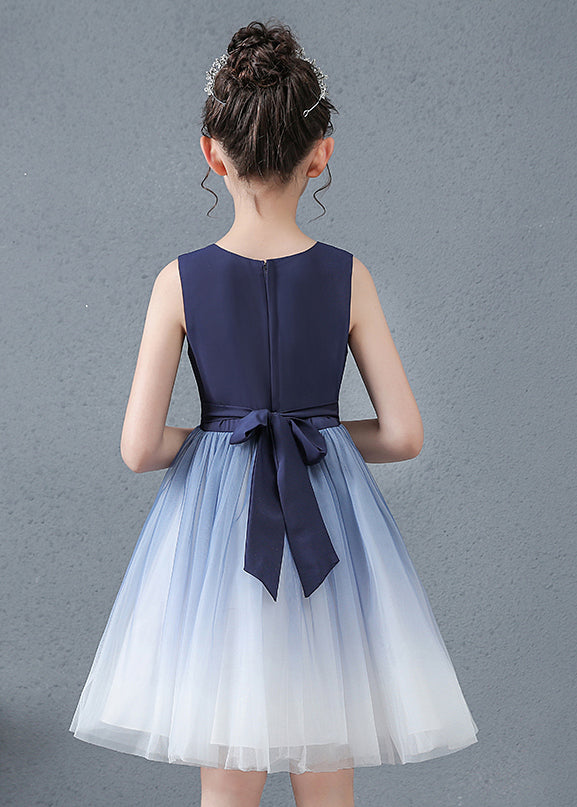 Navy Jacquard Slim Fit Tulle Baby Dress Summer