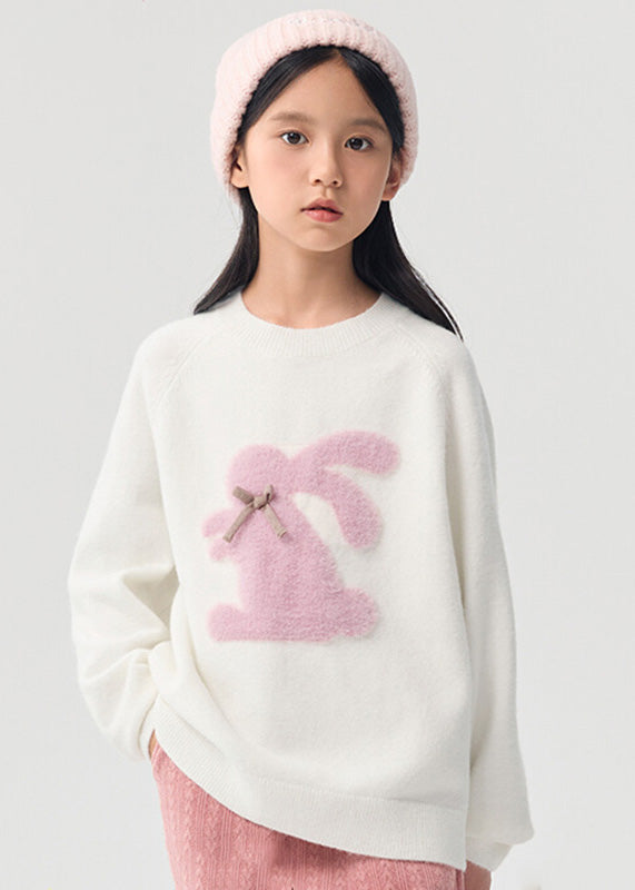 Pink Animal Print Cotton Knit Sweater Spring